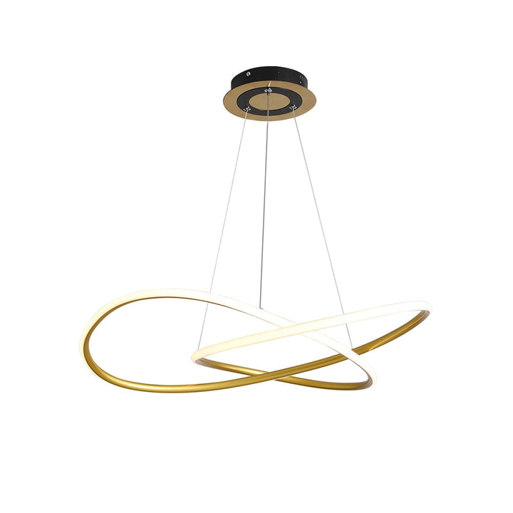 Minimalistyczna lampa wisząca ze złotym kółkiem Lampa sufitowa LED o regulow