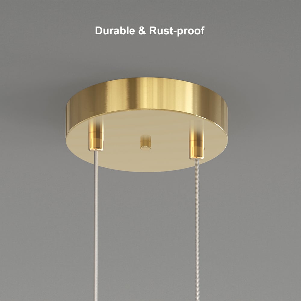 2-jasne okrągłe wiszące światło Złote mosiężne czarujące wiszące światło