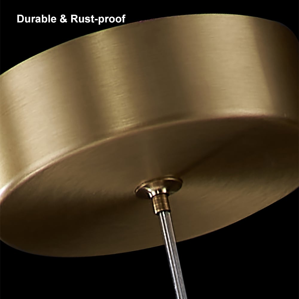 Lampa wisząca z owalnym złotym pierścieniem 1-świetlne oświetlenie LED z regulowanym kablem